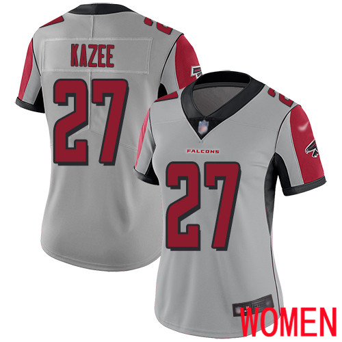 Atlanta Falcons Limited Silver Women Damontae Kazee Jersey NFL Football #27 Inverted Legend->atlanta falcons->NFL Jersey